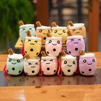 Cute Bubble Tea Keychain Soft Plush Toy Pendant Stuffed Boba...