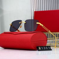 Metal Rimless Sunglasses Brand Designer Square Women Small F...