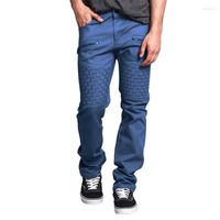 Men' s Pants Man Leather Splicing Thin Straight Trousers...