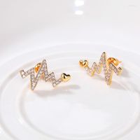 Stud Earrings Huitan Creative Heartbeat Design For Women 3 M...