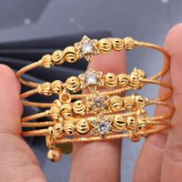 Brazalete dubai dorado brazalete regalos de brazaletes joyas de boda África para mujeres circón liviano bijoux femme