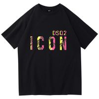 면화 천 패션 브랜드 DSQ2 여름 짧은 소매 티셔츠 새로운면 승무원 목 야외 다목적 남성용 바닥 셔츠