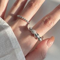 100% 925 Sterling Silver Beads Open Size Ring Adjustable Geo...