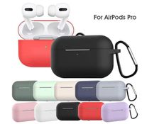Para AirPods Pro 2 Air Pods 3 Aurices AirPod Bluetooth Accesorios de auriculares Silicona sólida Linda caja protectora Caja de carga inalámbrica a prueba de amortiguadores con gancho