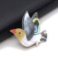 Broches Natural Natural Ewater Shell Brooch Design Bird Animal Style Delated Charm Safety Pin Jewelry Party Wedding Gift