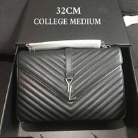 5A En Kaliteli Tasarımcı Omuz Çantası Koleji Orta Büyük XXL Jumbo Tote Quilted Bag Luxurys Kadın Çanta Çantaları Siyah Gerçek Deri Crossbody Messenger Çantalar