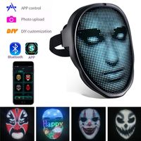 Máscaras de fiesta Bluetooth App Control Smart Carnival LED Pantall Light Up Mask Mask Cambio programable Diy su propio P oes 230302