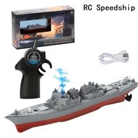 ElectricRc Boats RC Modello Warship Speed ​​Boat Toy Waleship Remote Control Warship 2.4 GHz Flexible RC Ship Toy per il regalo Electronic Regalo per bambini in piscina 230303 230303