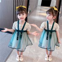 Девушки платья девочки одеваются летняя новая детская одежда древний стиль сказочный костюм китайский стиль детские детские платье принцесса зеленое R230222