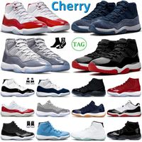 Midnight Navy 11 Basketball Shoes Men 11s Cherry Cool Grey Jubilee 25 주년 자란 전설 Blue Concord Bred 72-10 Mens 여성 트레이너 스포츠 운동화