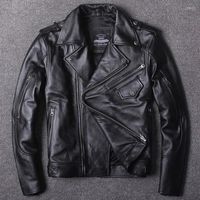 Men' s Leather Profession Biker Jacket Genuine Men Motor...
