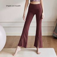 LL Pantaloni da donna svasata pantaloni da jogging da yoga sport sport sciolti di palestra a tubo dritte slim