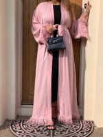 Vêtements ethniques Open Kaftan Dubai Abaya Solid Kimono Cardigan Islam Muslim Hijab Robe Jilbab Abayas pour femmes Robe Eid Caftan Islamic