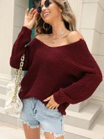 Swetry kobiet liti 2023 Sweatek stały kolor v-deck z długim rękawem Temperament