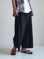 Мужские штаны Мужские Ноги Капри, Большая летняя японская модная тенденция хип -хоп повседневной прямой прямой