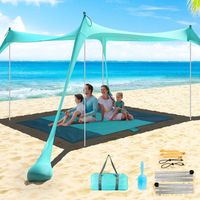 Carpas y refugios Toldo de playa Familia Gran carpa Sunshade con postes de estabilidad UPF50 Sombra al aire libre para la fiesta de campamento o los picnics 230303