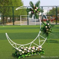 2 meter Tall White Metal Moon Arch Support Stand for Wedding...