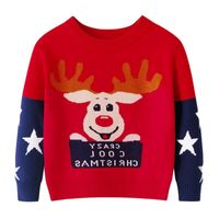 Pullover Children's Spring and Fall Christmas Deer Sweater للأطفال