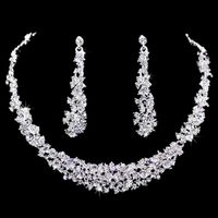 Pendientes de collar Conjunto de accesorios de boda de cristal de diamantes de diario nupcial Joyería de regalos