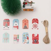Decorazioni natalizie con corda Snowflake Babbo Natale forniture per matrimoni Etichetta sospesa etichetta di carta Gift Carto