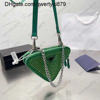 Omuz çantaları mini üçgen kristal çantalar tasarımcı çantalar cüzdan lüks çanta parlıyor