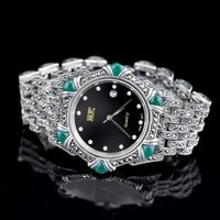Wallwatches Women Classic Thai Silver Bracelet Watch S925 Jade Watches Real Banglewristwatches