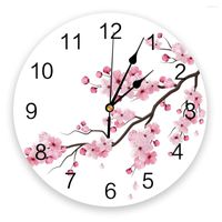 Настенные часы японская вишня цветут тихий декоративные часы цифровые управляемые круглое домашний офис школа