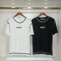 Designer maschile magliette di stampa lettere magliette top in bianco e nero da uomo casual donna camicia abbigliamento coppia a manica corta abiti da wang asiatico size s-3xl