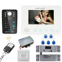 Videodörrtelefoner 7 "RFID -lösenord Telefon Intercom System Doorbell Camera 1000TVL Elektriskt droppbultlås