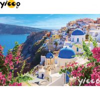Картины полная квадратная/круглая бриллиантовая живопись Santorini Spring 5D DIY Вышивка Мозаика Украшение BX08021