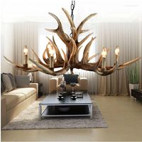 Pendant Lamps 6 10 Heads Antlers Vintage Style Resin Lights ...