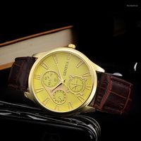 Armbanduhren Genf Mode Herren Uhr Maskulino Relogios PU Leder Retro Quartz lässige männliche Uhr Erkek Kol Saatiwristwatches Thun22