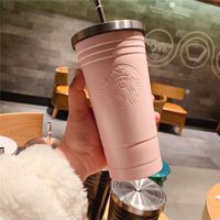 cup Stainless steel straw cup coffee large capacity portable...