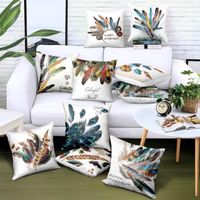 Kudde färgglada påfågel fjädrar täcker modern mode nordisk polyester twill soffa stol kast kuddar dekorativ