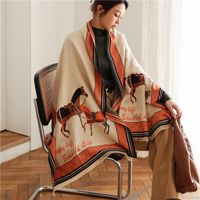Scarves 2023 Women Winter Scarf Print Blanket Horse Thick Ca...