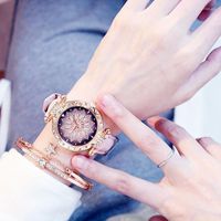 Armbanduhr Frauen Uhren Armband Set Starry Sky Ladies Watch Casual Leder Quarz Armbanduhr Uhr