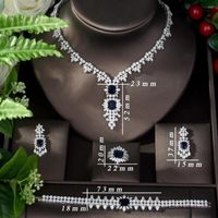 Orecchini di collana set di moda Design quadrato classico Dubai White Jewelry per donne zirconia cubica Eerrings e Bijoux Femme N-1095