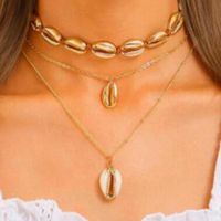 Colliers pendants Collier de coquille d'été bohème pour femmes Chaîne d'or Chocker Ajustement des accessoires