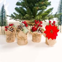 Dekoratif Çiçekler 1 PC Noel Süsler Simülasyon Sahte Pinecone Berry Masaüstü Süsleme Noel Dekor Aksesuarları Parti Malzemeleri