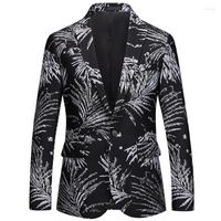 Men's Suits Jackets Personalidade da moda Imprimir Jaqueta de botão único Vestido de festa casual1