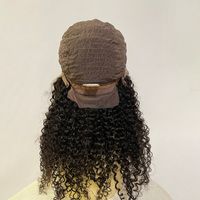 Ön dantel kafa örtüsü ön insan saçı kıvırcık peruk Afrikalı siyah kadınlar için uygundur