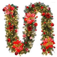 Décorations de Noël lixf 2,7 m arbre LED Ornement suspendu décoration colorée de rotin pour la fête de mariage maison extérieure guirlande couronne décoratio