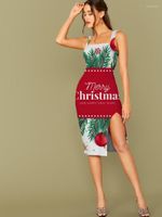 Günlük elbiseler elbise Noel kadın yıl sundress parti vestido seksi komik yular kolsuz mini akşam kısa plajcasual