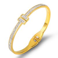 Bangle Winter Style rostfritt stål smycken armband dubbel t kvinnlig trend Öppna spännenfjäderarmband för kvinnors bangle