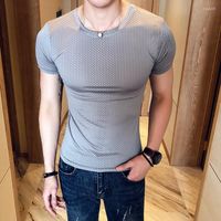 Erkek Tişörtleri Erkek Tişört Kısa Kollu Katı Ekip Boyun İnfit Sıradan Üst Kıyafetler Plus Boyut