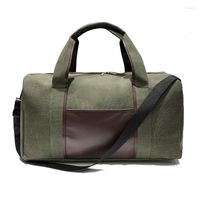 Duffelväskor Canvas Simple Travel Bagage Handväskor Solid Hållbar axel Crossbody Weekend Carry Organizer för män kvinnor
