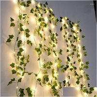 Led Strings Flower Leaves Garland Fairy Lights Copper Wire S...