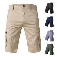 Pantalones cortos para hombres puestos de algodón de algodón para hombres de cinco seis pantalones de siete puntos de siete pantalones de color sólido múltiple