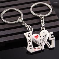 Keychains Liebhaber der Schlüsselbund Zinklegierung Liebe Herzförmiges Paar Keyring kreativ für immer Valentinstag Geschenke Hochzeitsgeschenk