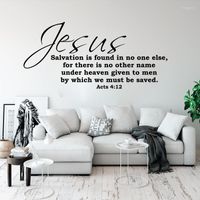 Pegatinas de pared Biblia Biblia Verso Hechos 4:12 Salón de la sala de estar del dormitorio de la sala de estar Jesús, la salvación de Jesús se encuentra a nadie más.